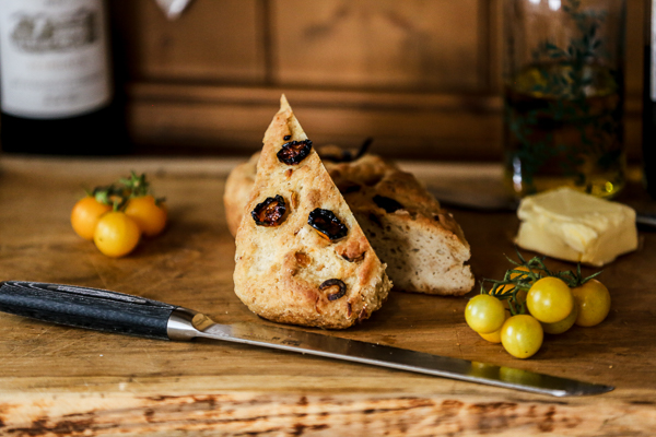 crispy onion cherry tomatoes focaccia